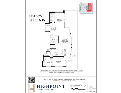 the floor plan of unit 602 is shown in this image